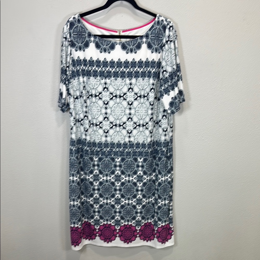 Eliza J Blue and White stretchy Dress